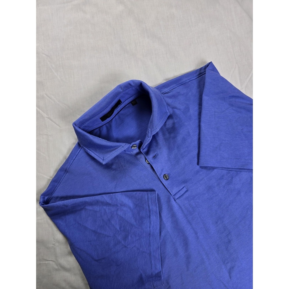 Greyson Polo Shirt Mens Large Blue Performance Golf Stretch Embroidered Logo